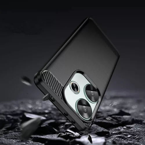 Techsuit - Carbon szilikon tok - Xiaomi Poco F6 - Fekete