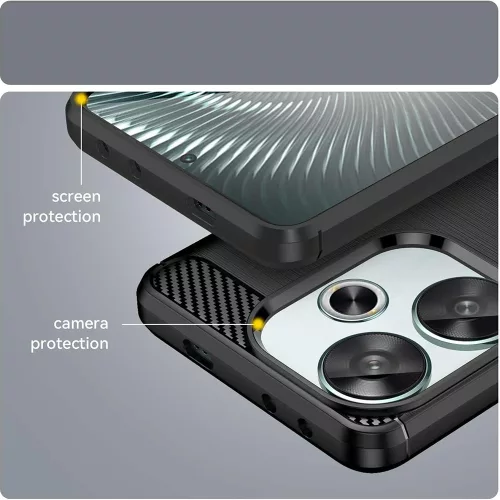 Techsuit - Carbon szilikon tok - Xiaomi Poco F6 - Kék