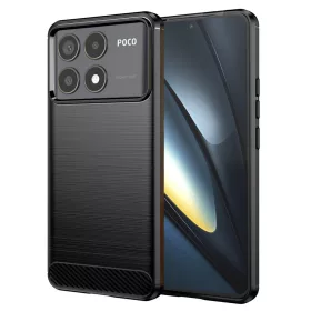 Techsuit - Carbon szilikon tok - Xiaomi Poco F6 Pro - Fekete
