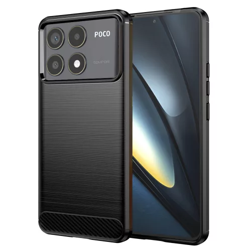 Techsuit - Carbon szilikon tok - Xiaomi Poco F6 Pro - Fekete