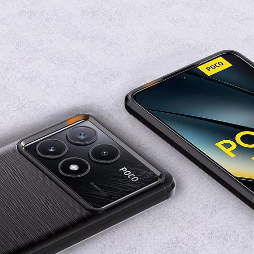 Techsuit - Carbon szilikon tok - Xiaomi Poco F6 Pro - Fekete