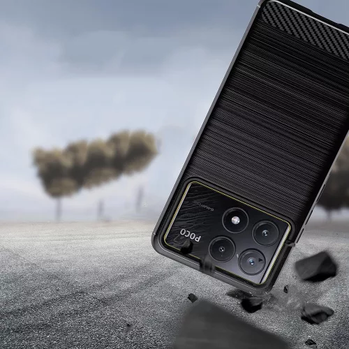 Techsuit - Carbon szilikon tok - Xiaomi Poco F6 Pro - Fekete