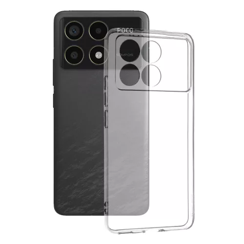 Techsuit - Clear Silicone - Xiaomi Poco F6 Pro - Átlátszó tok