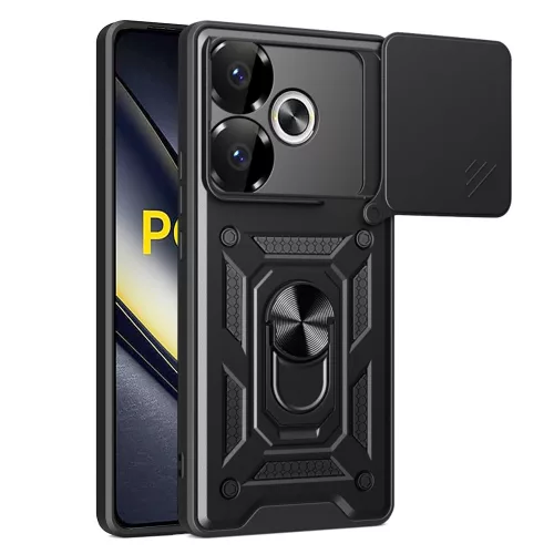 Techsuit - CamShield ütésálló tok - Xiaomi Poco F6 - Fekete
