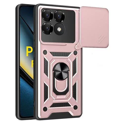 Techsuit - CamShield ütésálló tok - Xiaomi Poco F6 Pro - Rosegold