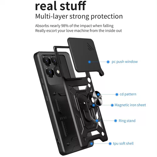 Techsuit - CamShield ütésálló tok - Xiaomi Poco F6 Pro - Kék