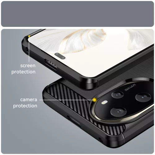 Techsuit - Carbon szilikon tok - Honor 200 Pro - Fekete