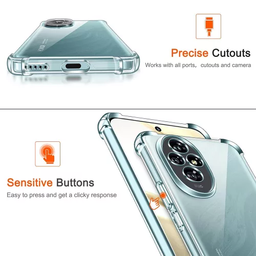 Techsuit - Shockproof Átlátszó Ütésálló Szilikon tok - Honor 200 - Átlátszó