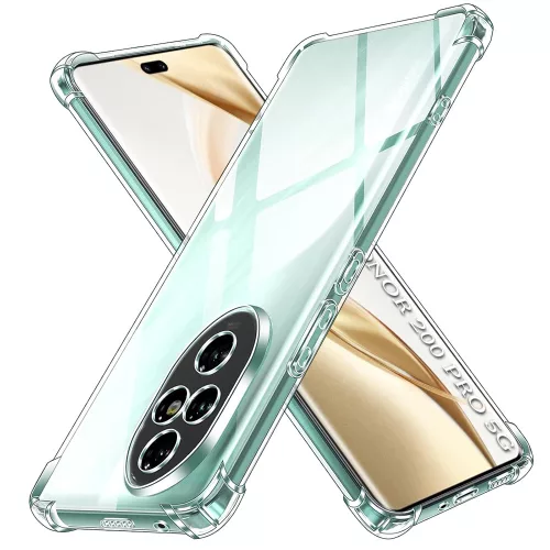 Techsuit - Shockproof Átlátszó Ütésálló Szilikon tok - Honor 200 Pro - Átlátszó