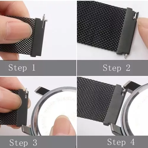 Techsuit - Watchband 18mm (W009) - Huawei Watch GT 4 (41mm)/W1/Honor Watch S1/Garmin Venu 2S/Vivoactive 4S - Silver