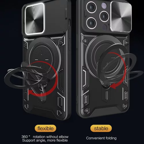 Techsuit - CamGuard Pro tok ütésálló tok - iPhone 14 Pro - Piros