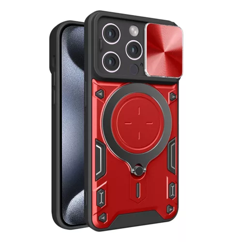 Techsuit - CamGuard Pro tok ütésálló tok - iPhone 15 Pro - Piros