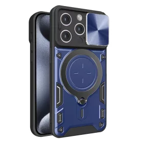   Techsuit - CamGuard Pro tok ütésálló tok - iPhone 15 Pro - Kék