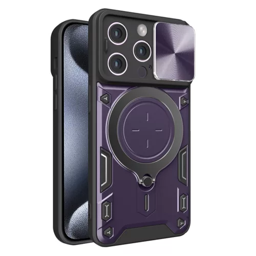 Techsuit - CamGuard Pro tok ütésálló tok - iPhone 15 Pro - Lila