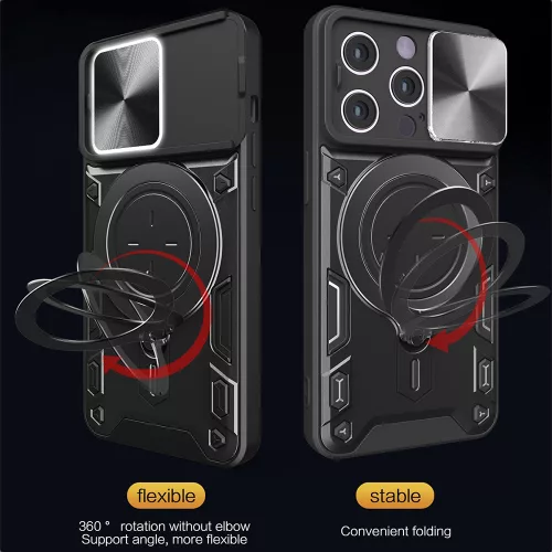 Techsuit - CamGuard Pro tok ütésálló tok - iPhone 15 Pro - Lila