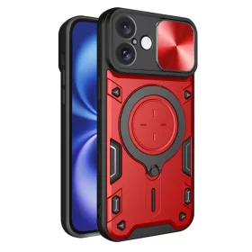 Techsuit - CamGuard Pro ütésálló tok - iPhone 16 - Piros
