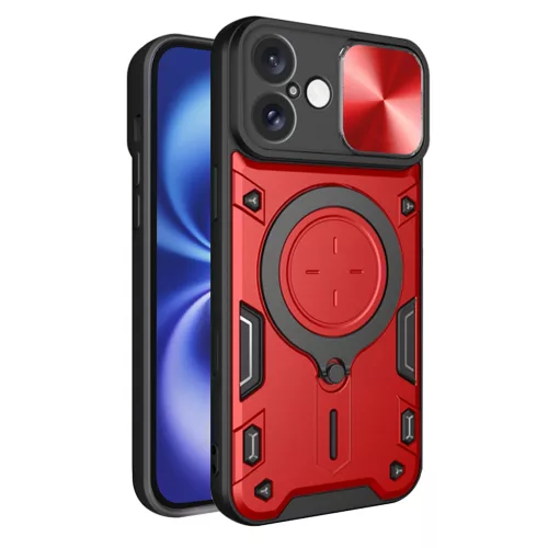 Techsuit - CamGuard Pro tok ütésálló tok - iPhone 16 - Piros