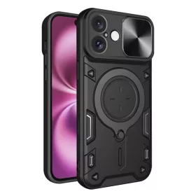   Techsuit - CamGuard Pro tok ütésálló tok - iPhone 16 Plus - Fekete