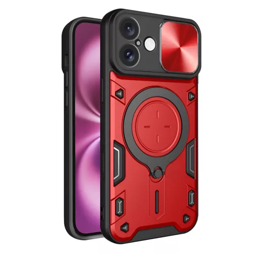 Techsuit - CamGuard Pro tok ütésálló tok - iPhone 16 Plus - Piros