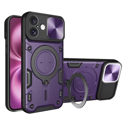 Techsuit - CamGuard Pro tok ütésálló tok - iPhone 16 Plus - Lila