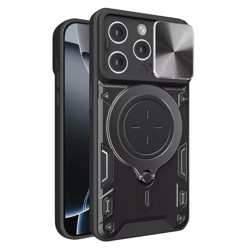 Techsuit - CamGuard Pro tok ütésálló tok - iPhone 16 Pro - Fekete