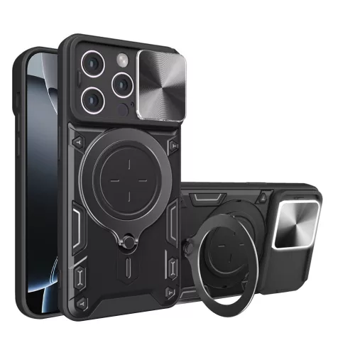 Techsuit - CamGuard Pro tok ütésálló tok - iPhone 16 Pro - Fekete