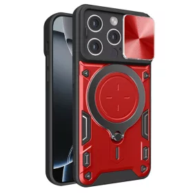   Techsuit - CamGuard Pro tok ütésálló tok - iPhone 16 Pro - Piros