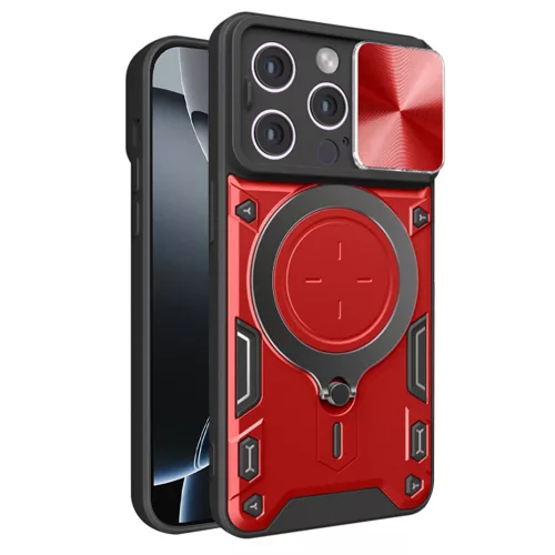 Techsuit - CamGuard Pro tok ütésálló tok - iPhone 16 Pro - Piros