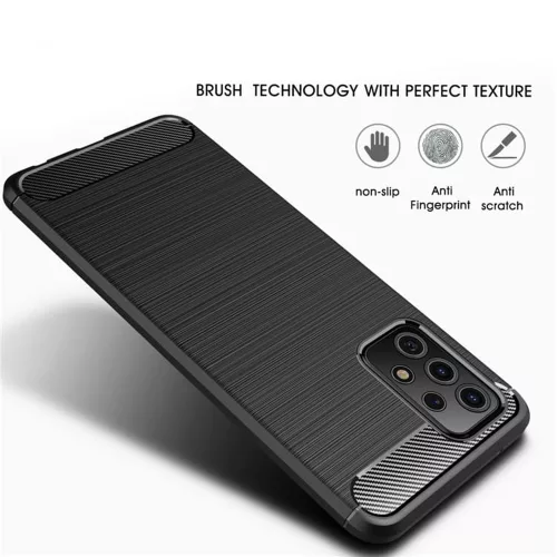 Techsuit - Carbon szilikon tok - Samsung Galaxy A52 4G / A52 5G / A52s 5G - Fekete