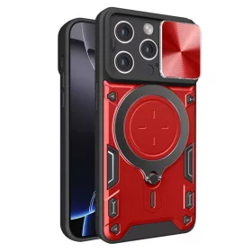   Techsuit - CamGuard Pro tok ütésálló tok - iPhone 16 Pro Max - Piros