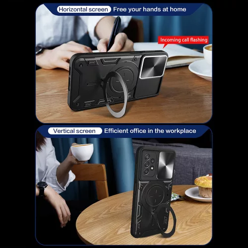 Techsuit - CamGuard Pro ütésálló tok - Samsung Galaxy A52 4G / A52 5G / A52s 5G - Fekete