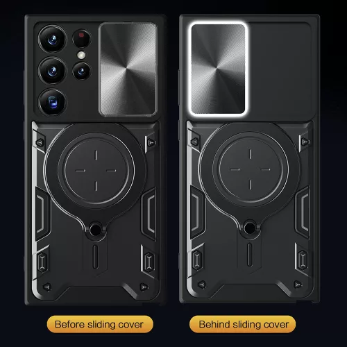 Techsuit - CamGuard Pro tok ütésálló tok - Samsung Galaxy S23 Ultra - Fekete