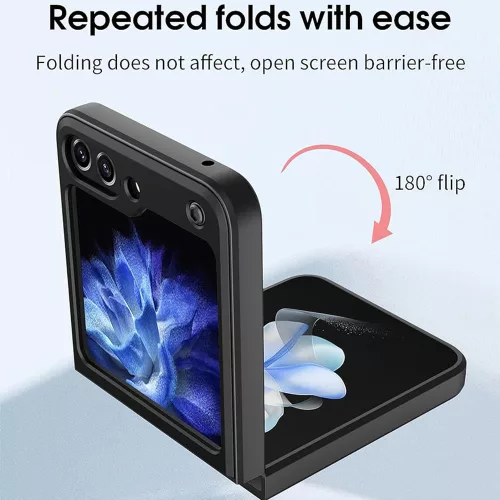 Techsuit - CamGuard Pro ütésálló tok - Samsung Galaxy Z Flip5 - Fekete