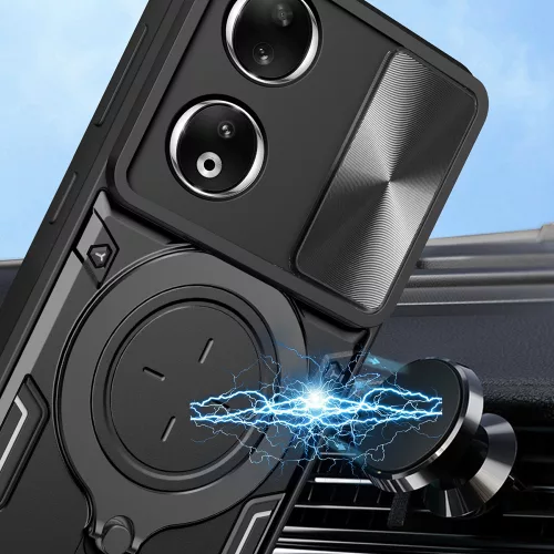 Techsuit - CamGuard Pro ütésálló tok - Honor 90 - Fekete