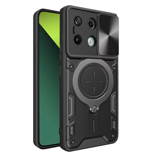 Techsuit - CamGuard Pro tok ütésálló tok - Xiaomi Redmi Note 13 Pro 5G / Poco X6 - Fekete