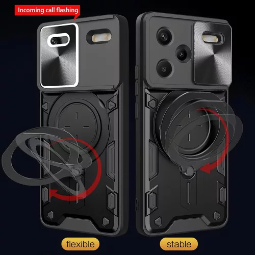 Techsuit - CamGuard Pro tok ütésálló tok - Xiaomi Redmi Note 13 Pro+ 5G - Fekete