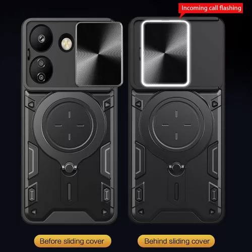 Techsuit - CamGuard Pro ütésálló tok - Xiaomi Redmi 13C 4G / Poco C65 - Fekete