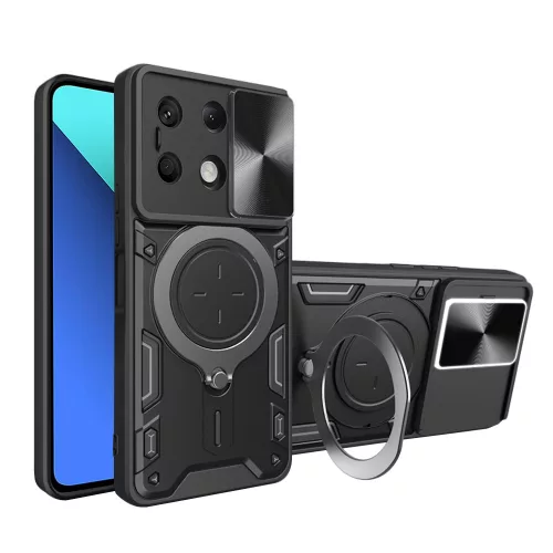 Techsuit - CamGuard Pro tok ütésálló tok - Xiaomi Redmi Note 13 4G - Fekete