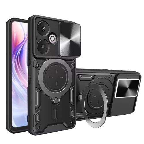 Techsuit - CamGuard Pro ütésálló tok - Xiaomi Redmi 13C 5G - Fekete
