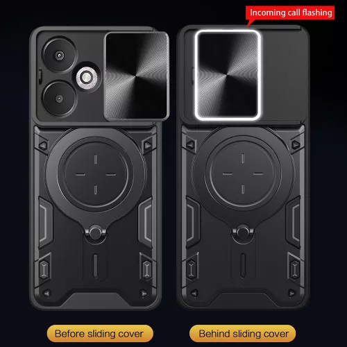 Techsuit - CamGuard Pro ütésálló tok - Xiaomi Redmi 13C 5G - Fekete