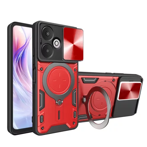 Techsuit - CamGuard Pro ütésálló tok - Xiaomi Redmi 13C 5G - Piros