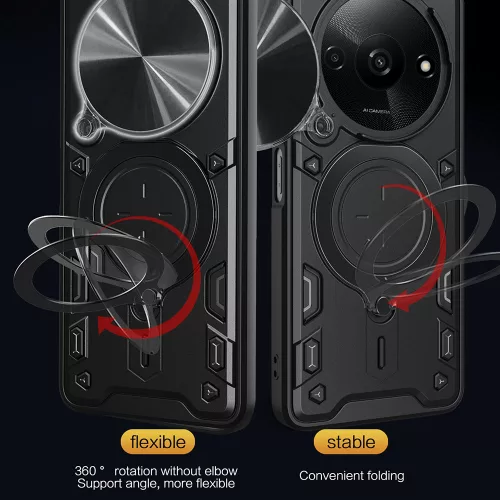 Techsuit - CamGuard Pro ütésálló tok - Xiaomi Redmi A3 / Redmi A3x - Fekete