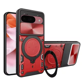   Techsuit - CamGuard Pro ütésálló tok - Google Pixel 9 / 9 Pro - Piros