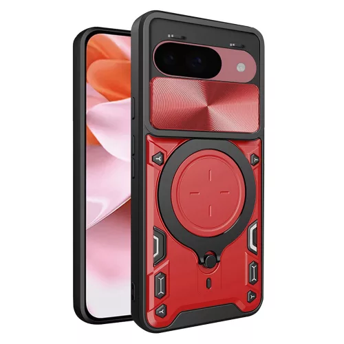 Techsuit - CamGuard Pro tok ütésálló tok - Google Pixel 9 / 9 Pro - Piros
