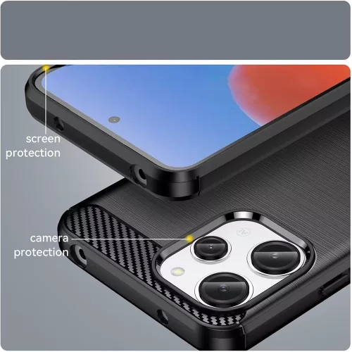 Techsuit - Carbon szilikon tok - Xiaomi Redmi 13 / Poco M6 4G - Fekete