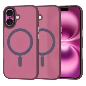 Techsuit - HaloFrost MagSafe tok - iPhone 16 Plus - Bordó