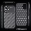 Techsuit - CarbonFiber szilikon tok - iPhone 16 Plus - Fekete