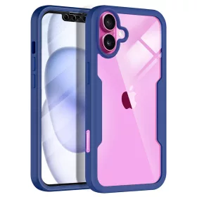  Techsuit - ColorVerse 360 tok kijelzővédővel - iPhone 16 Plus - Kék