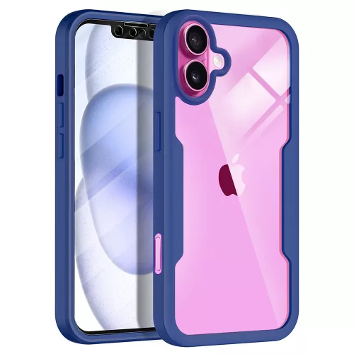 Techsuit - ColorVerse 360 tok kijelzővédővel - iPhone 16 Plus - Kék