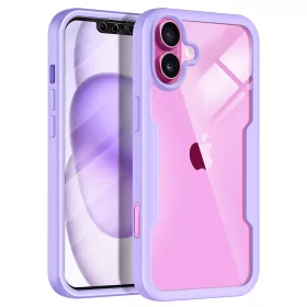   Techsuit - ColorVerse 360 tok kijelzővédővel - iPhone 16 Plus - Lila